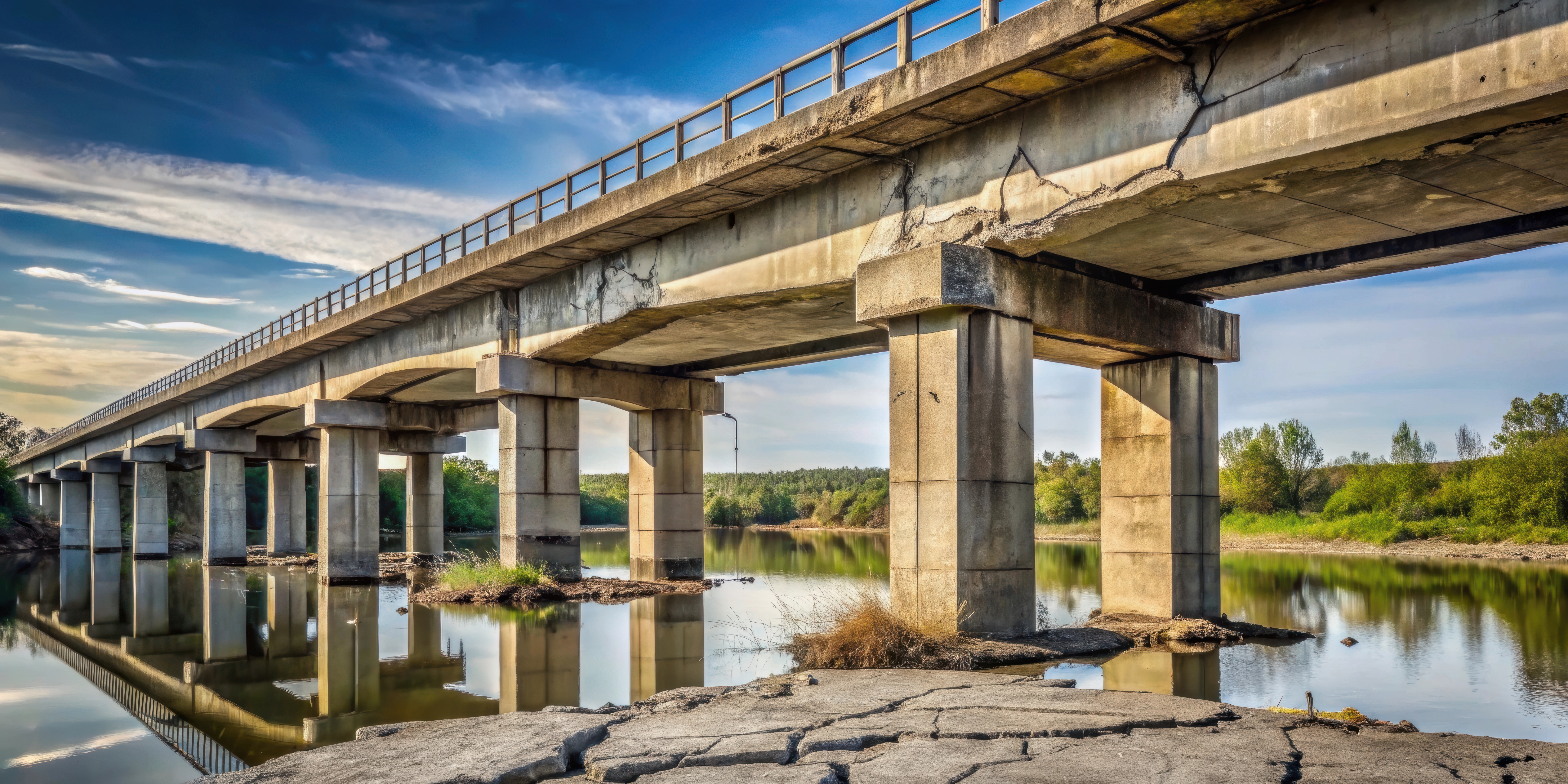 Peritaje de estructuras para evaluar la seguridad de un puente con daños.